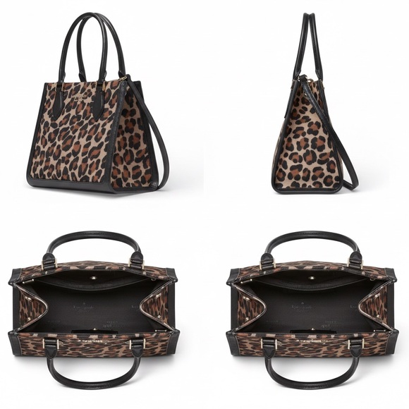 kate spade Handbags - Kate Spade Ellie Small Tote Leopard Spotted Canvas Satchel Bag NWT